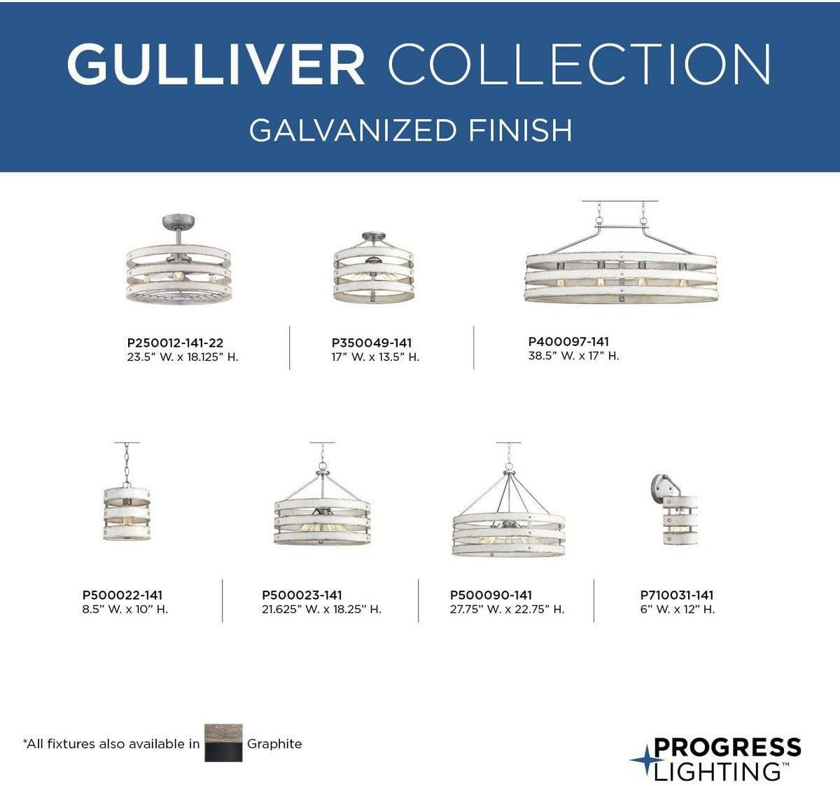 image:imageProgress Lighting P350049143 Gulliver ThreeLight SemiFlush Convertible Graphite finish 1350x1700x1700Gray