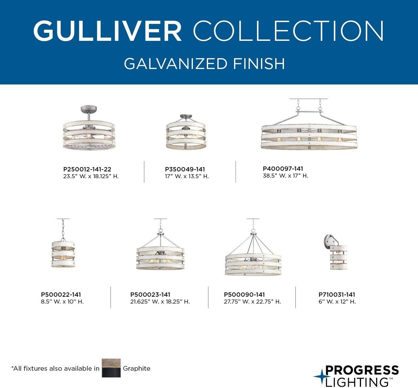image:imageProgress Lighting P350049143 Gulliver ThreeLight SemiFlush Convertible Graphite finish 1350x1700x1700Gray