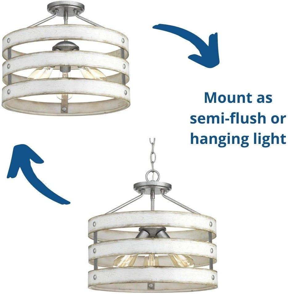 image:imageProgress Lighting P350049143 Gulliver ThreeLight SemiFlush Convertible Graphite finish 1350x1700x1700Gray