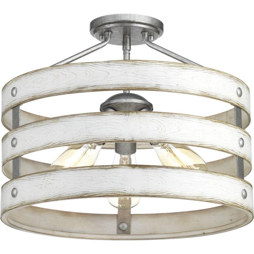 image:imageProgress Lighting P350049143 Gulliver ThreeLight SemiFlush Convertible Graphite finish 1350x1700x1700Gray