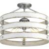Progress Lighting P350049-143 Gulliver Three-Light Semi-Flush Convertible, Graphite finish, 13.50×17.00×17.00(Gray)
