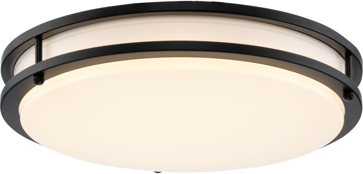 image:imageProgress Lighting Abide Collection 5CCT Integrated LED Matte Black Contemporary 14 Medium Flush Mount Light