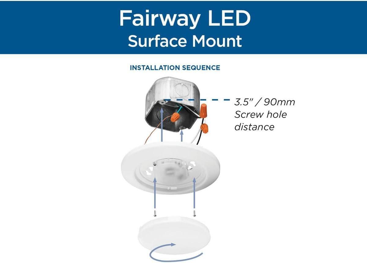 image:imageProgress Lighting Fairway 7 in Steel Satin White Surface Mount LED Light 1000 Lumen