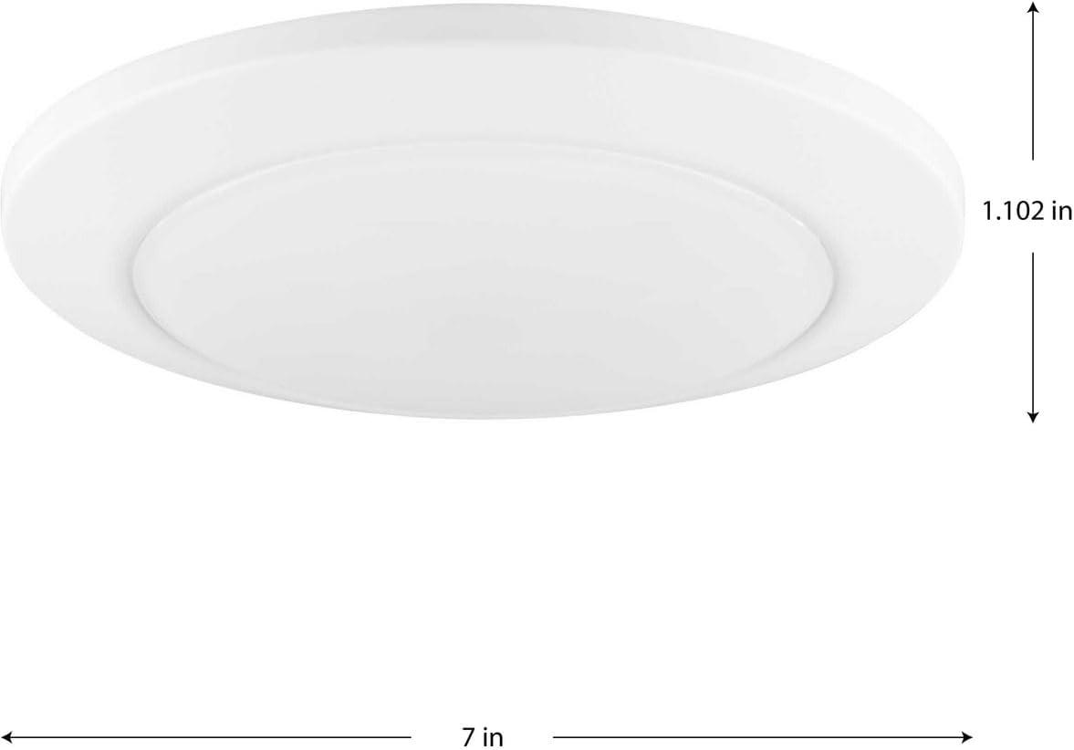 image:imageProgress Lighting Fairway 7 in Steel Satin White Surface Mount LED Light 1000 Lumen