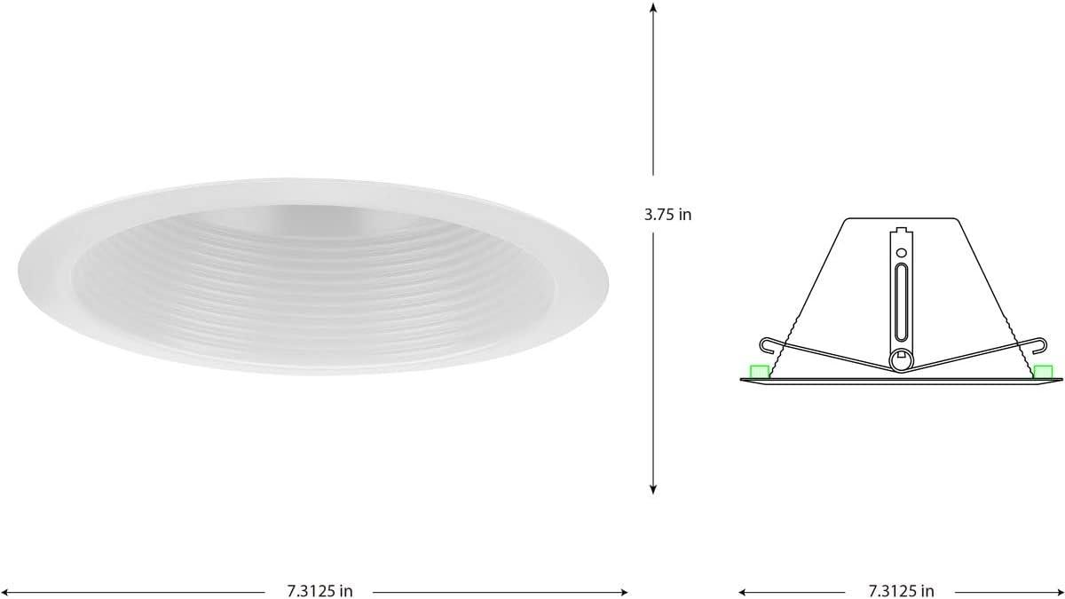 image:imageProgress Lighting P806006028 6 Recessed Step Baffle Trim Satin White 6 Shallow Housing P806S Series