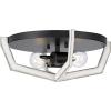 Progress Lighting P350224-31M Galloway Collection 2-Light Modern Farmhouse Flush Mount Matte Black with Distressed White Accents
