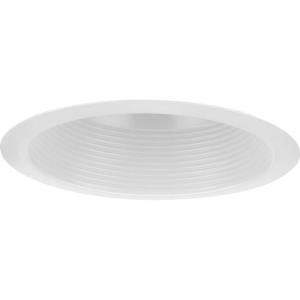 Progress Lighting P806006-028 6″ Recessed Step Baffle Trim Satin White 6″ Shallow Housing (P806S Series)