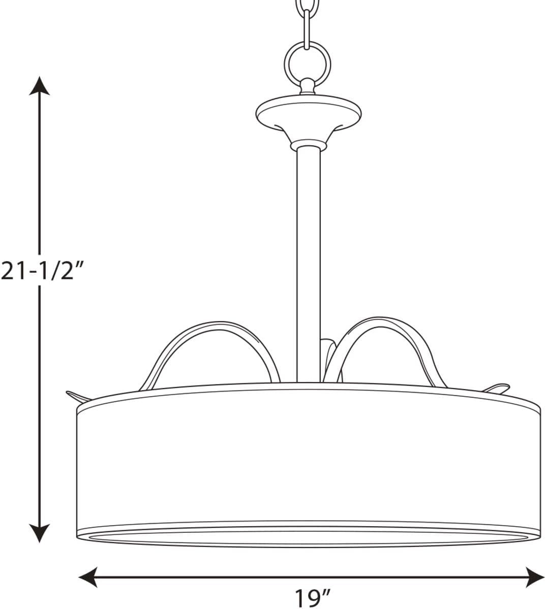 image:imageInspire Collection 3Light Antique Bronze OffWhite Shade Traditional Pendant LightBronze