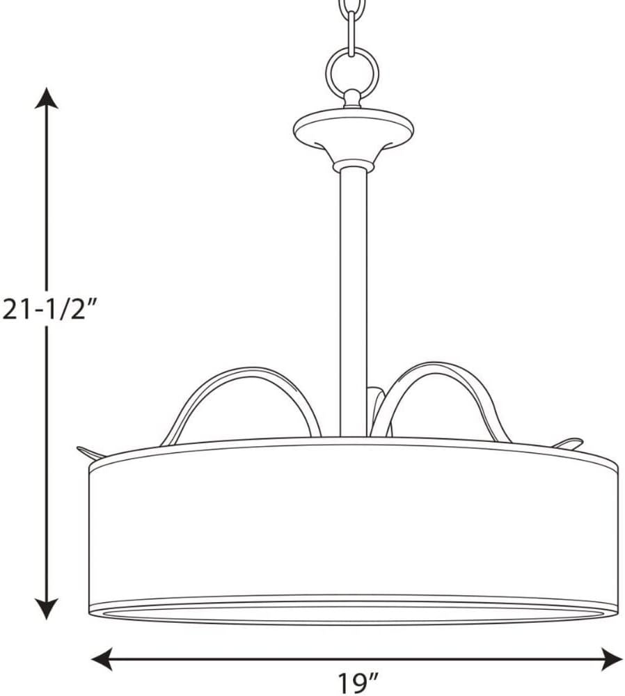 image:imageInspire Collection 3Light Antique Bronze OffWhite Shade Traditional Pendant LightNickel