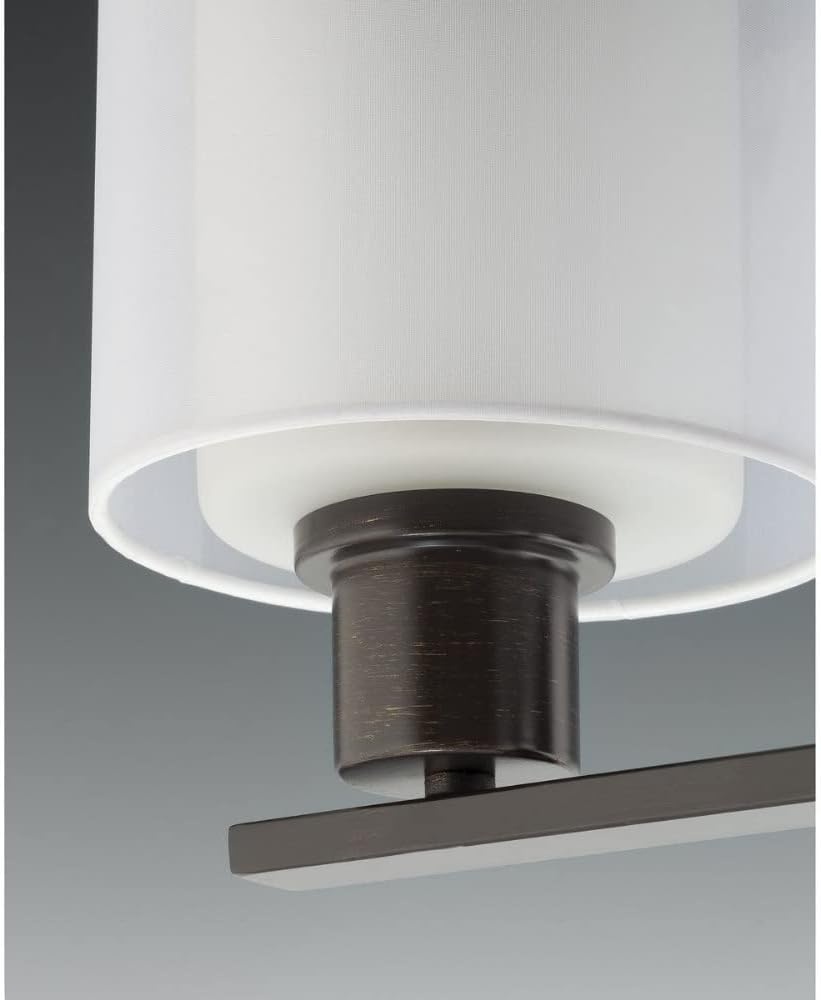 image:imageInvite Collection 5Light White Shade New Traditional Bath Vanity Light Brushed NickelAntique Bronze