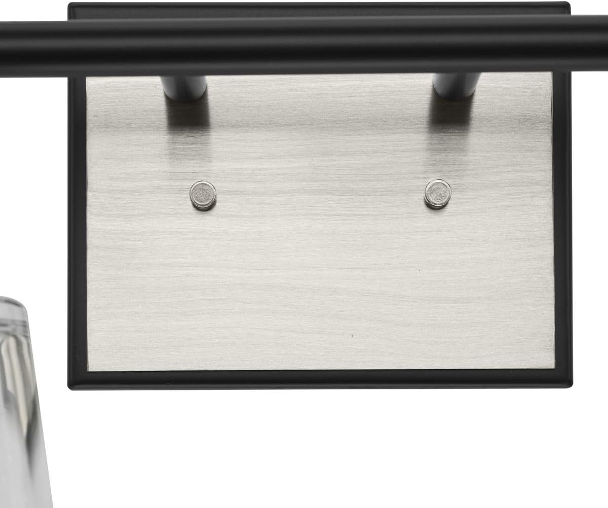 image:imageProgress Lighting Cassell 3387 in 4Light Brushed Nickel and Matte Black Vanity Light with Clear Glass Shades for Bathroom