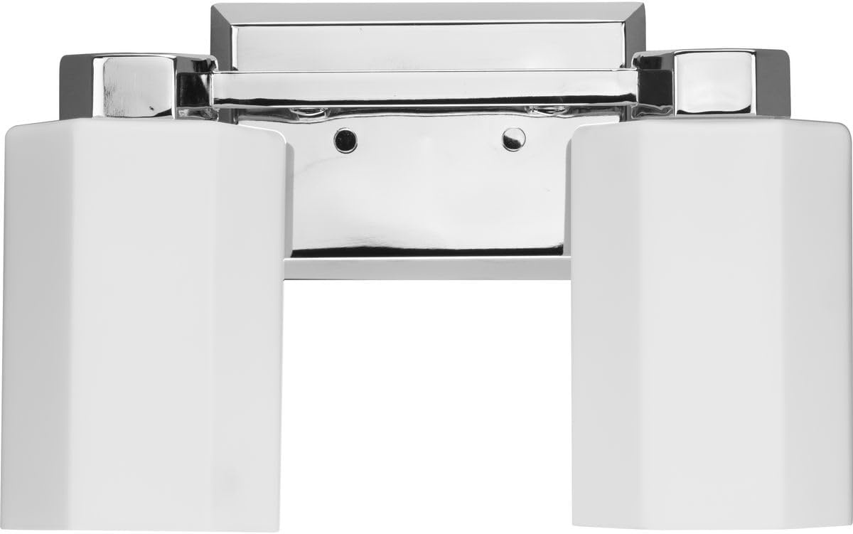 image:imageProgress Lighting Estrada 1337 in TwoLight Polished Chrome Vanity Light with Opal Glass Shade