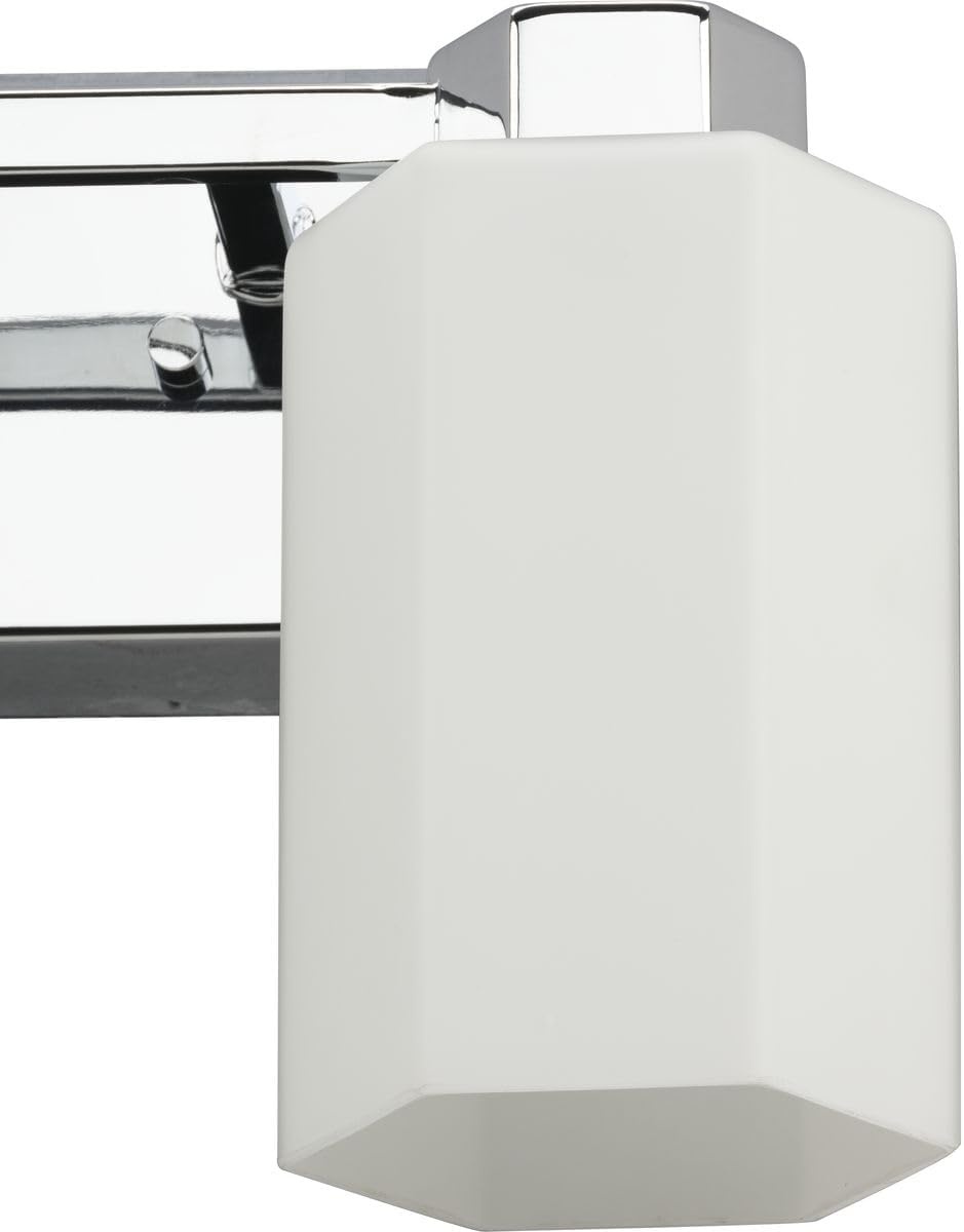 image:imageProgress Lighting Estrada 1337 in TwoLight Polished Chrome Vanity Light with Opal Glass Shade