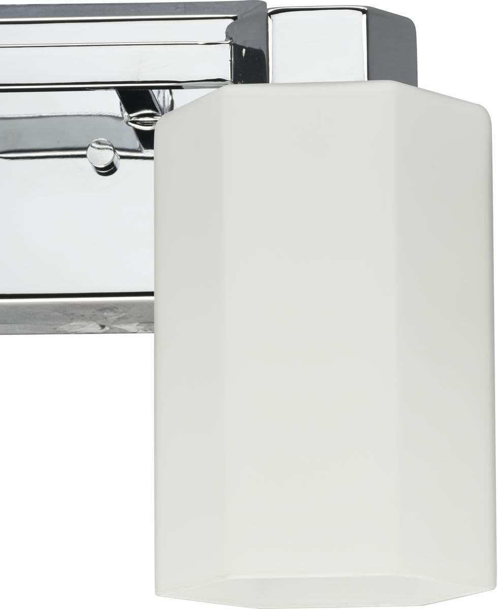 image:imageProgress Lighting Estrada 1337 in TwoLight Polished Chrome Vanity Light with Opal Glass Shade