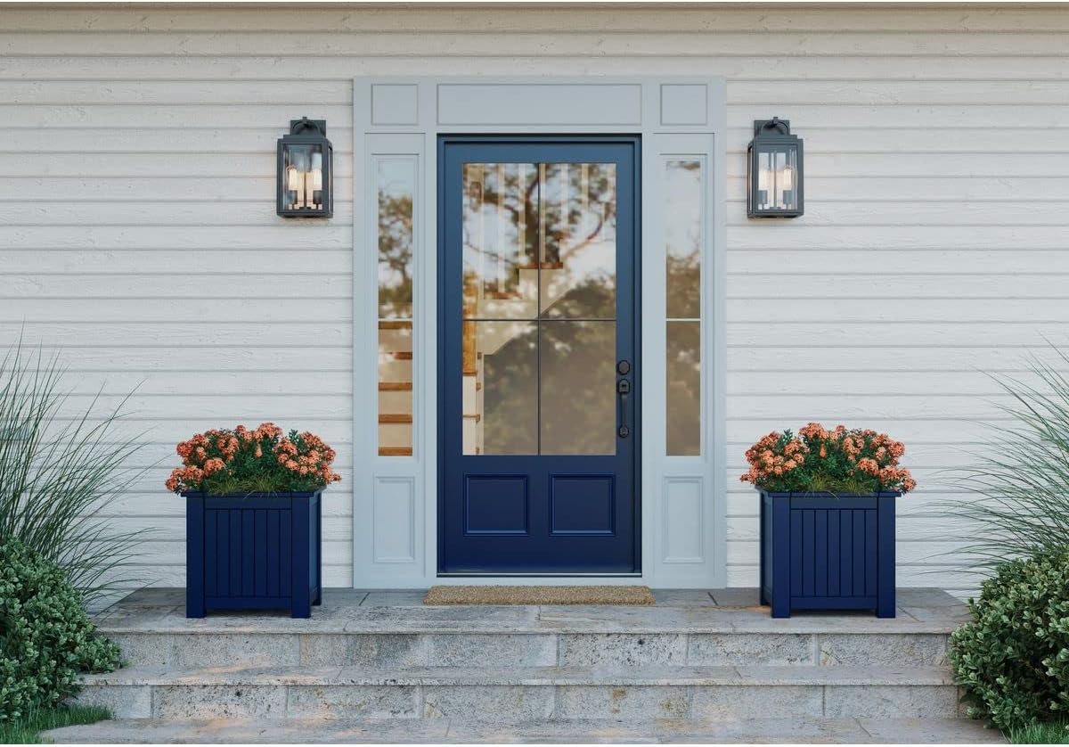 image:imageProgress Lighting Grandbury Collection 17 in 1Light Antique Bronze with Clear Glass Shade Farmhouse Coastal Outdoor Wall LanternBronze