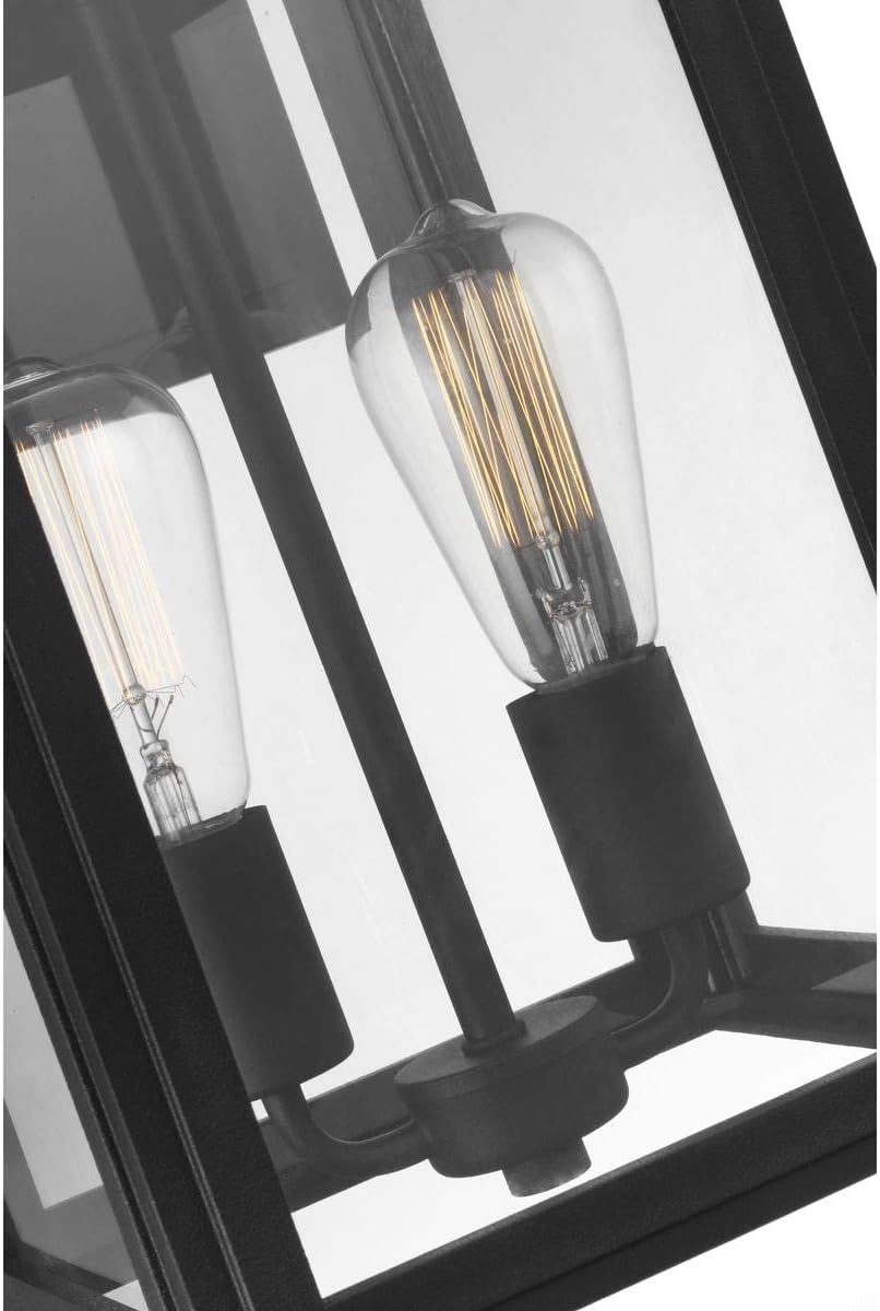 image:imageProgress Lighting Grandbury Collection 17 in 1Light Antique Bronze with Clear Glass Shade Farmhouse Coastal Outdoor Wall LanternTextured Black