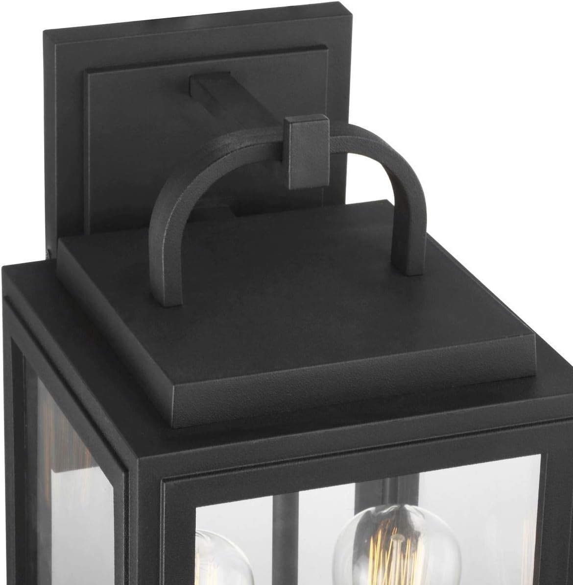 image:imageProgress Lighting Grandbury Collection 17 in 1Light Antique Bronze with Clear Glass Shade Farmhouse Coastal Outdoor Wall LanternTextured Black