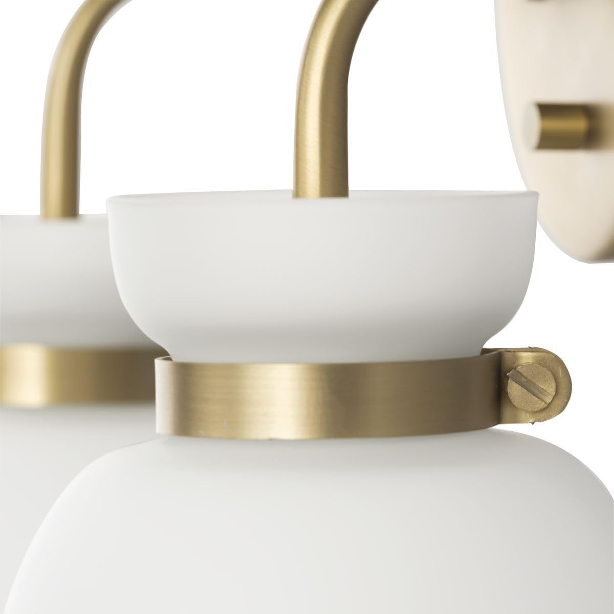 image:imageProgress Lighting Lexie 30 in FourLight Brushed Gold Vanity Light with Opal Glass Shade