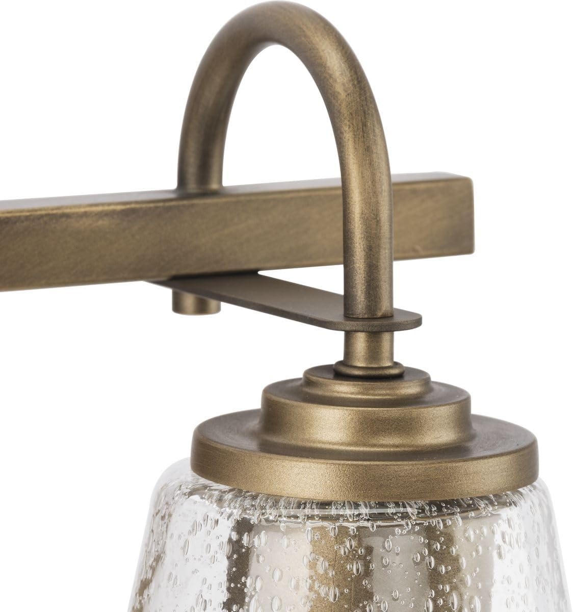 image:imageProgress Lighting Martenne 3187 in FourLight Aged Bronze Vanity Light with Seeded Glass Shade