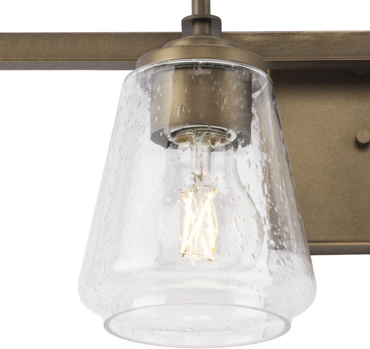 image:imageProgress Lighting Martenne 3187 in FourLight Aged Bronze Vanity Light with Seeded Glass Shade