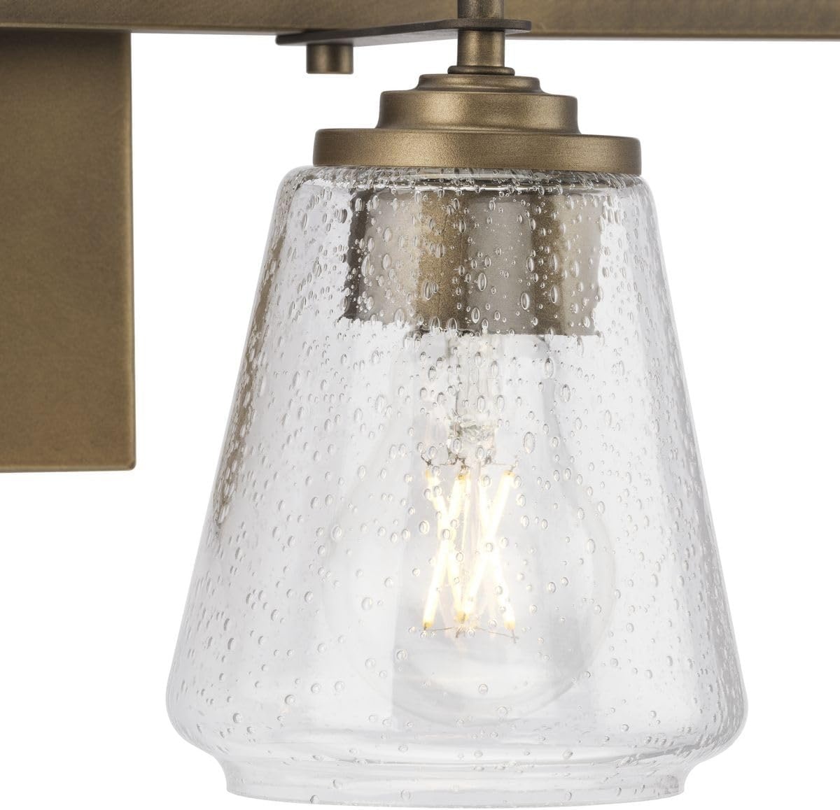 image:imageProgress Lighting Martenne 3187 in FourLight Aged Bronze Vanity Light with Seeded Glass Shade
