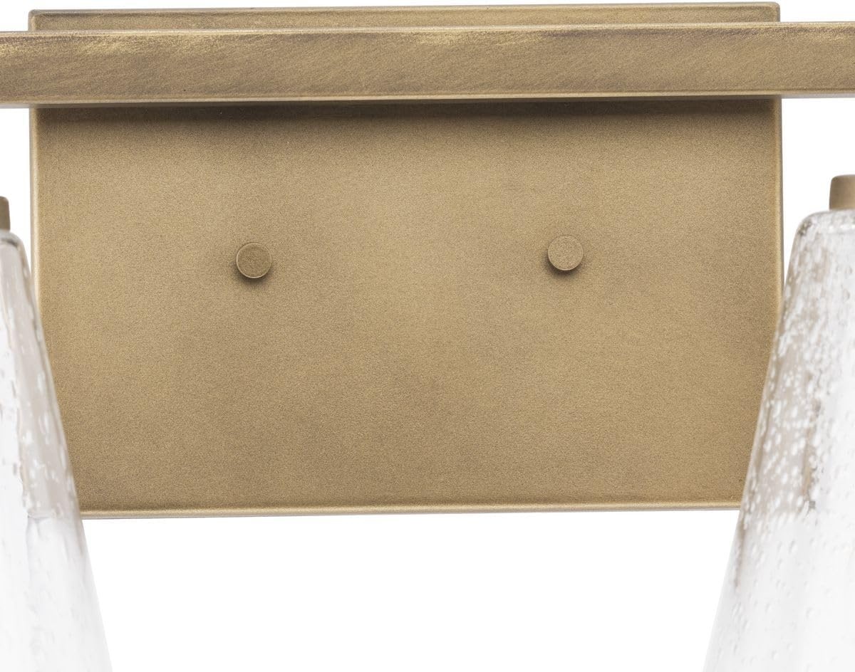 image:imageProgress Lighting Martenne 3187 in FourLight Aged Bronze Vanity Light with Seeded Glass Shade