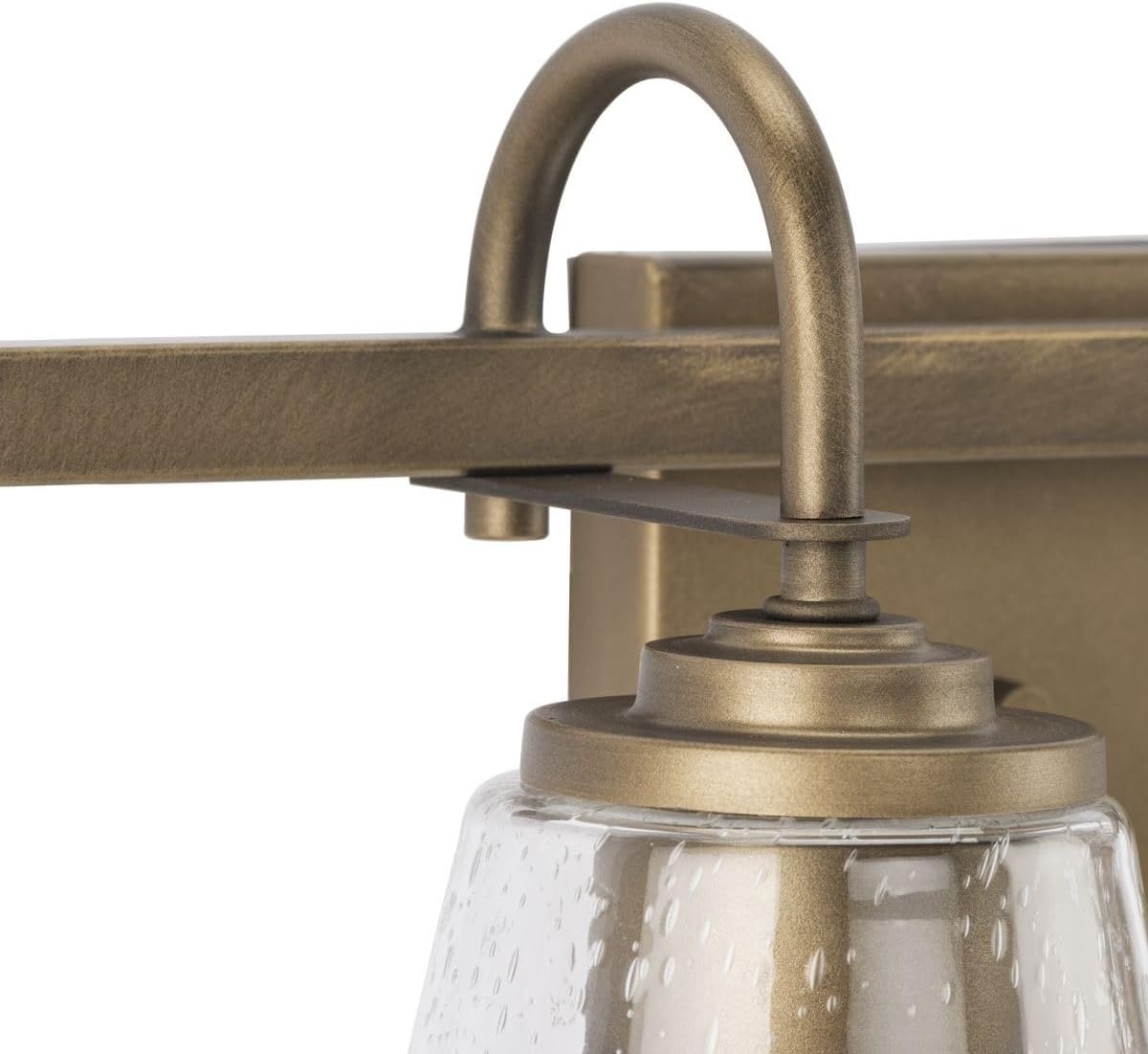 image:imageProgress Lighting Martenne 3187 in FourLight Aged Bronze Vanity Light with Seeded Glass Shade