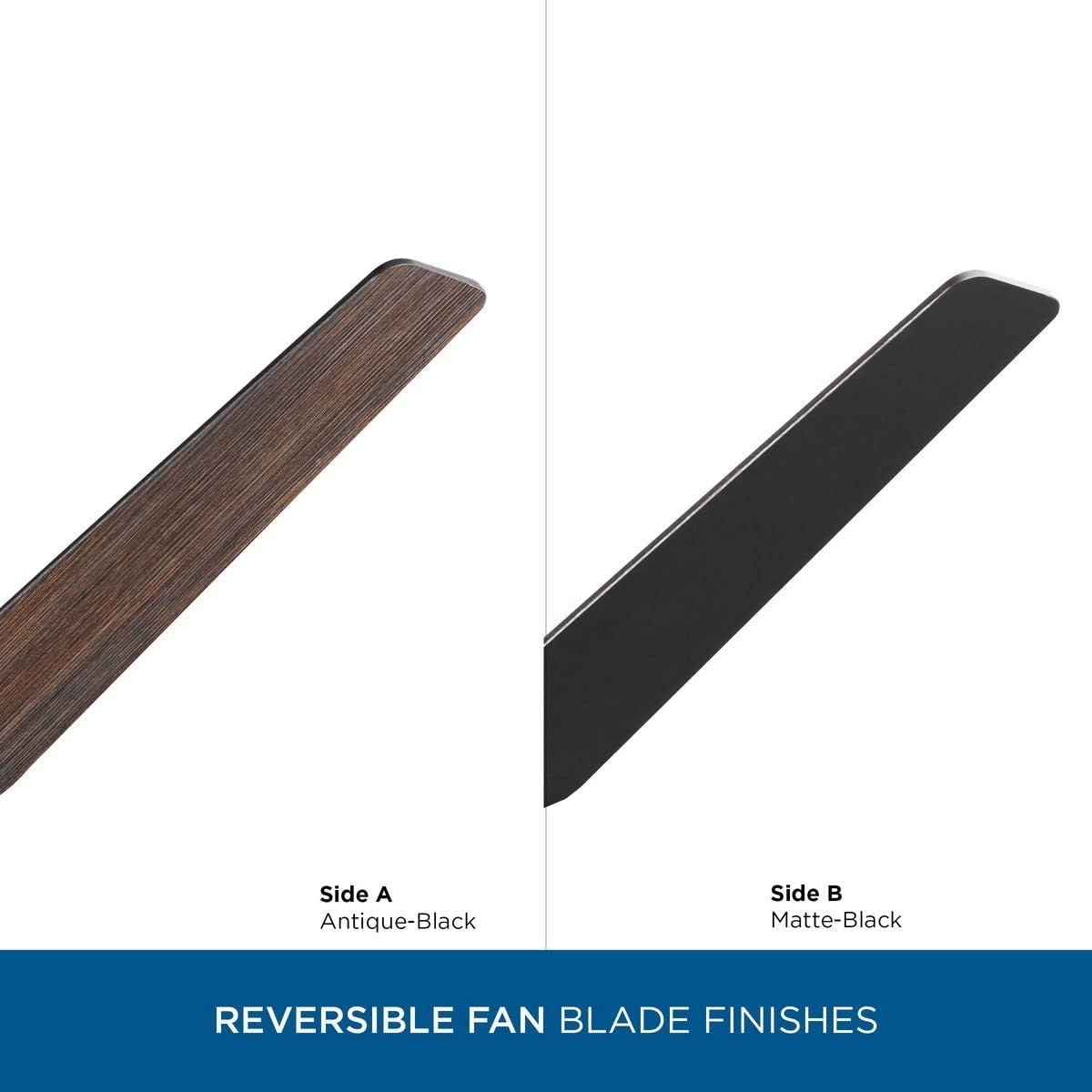 image:imageProgress Lighting P25006100931M Byars 5Blade Transitional Integrated LED Indoor Ceiling Fan Matte Black with Light Kit and White Opal Shade