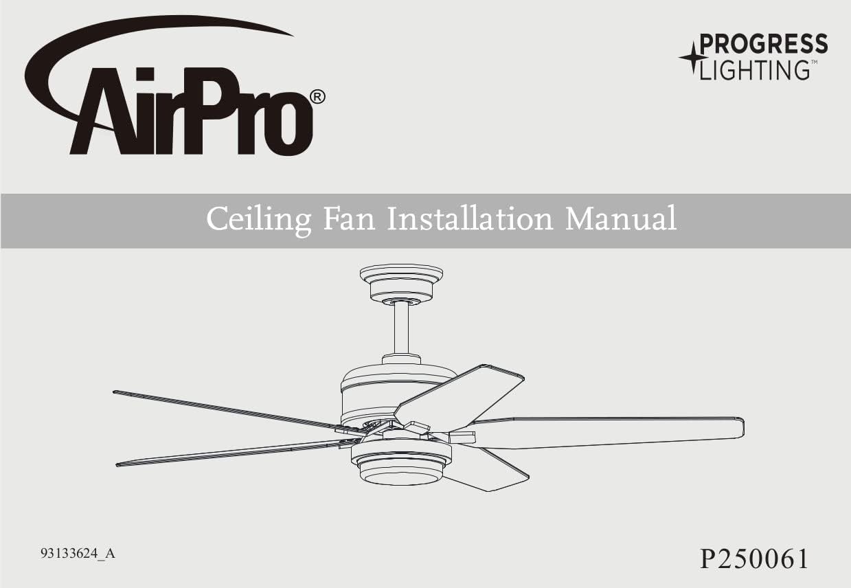 image:imageProgress Lighting P25006100931M Byars 5Blade Transitional Integrated LED Indoor Ceiling Fan Matte Black with Light Kit and White Opal Shade