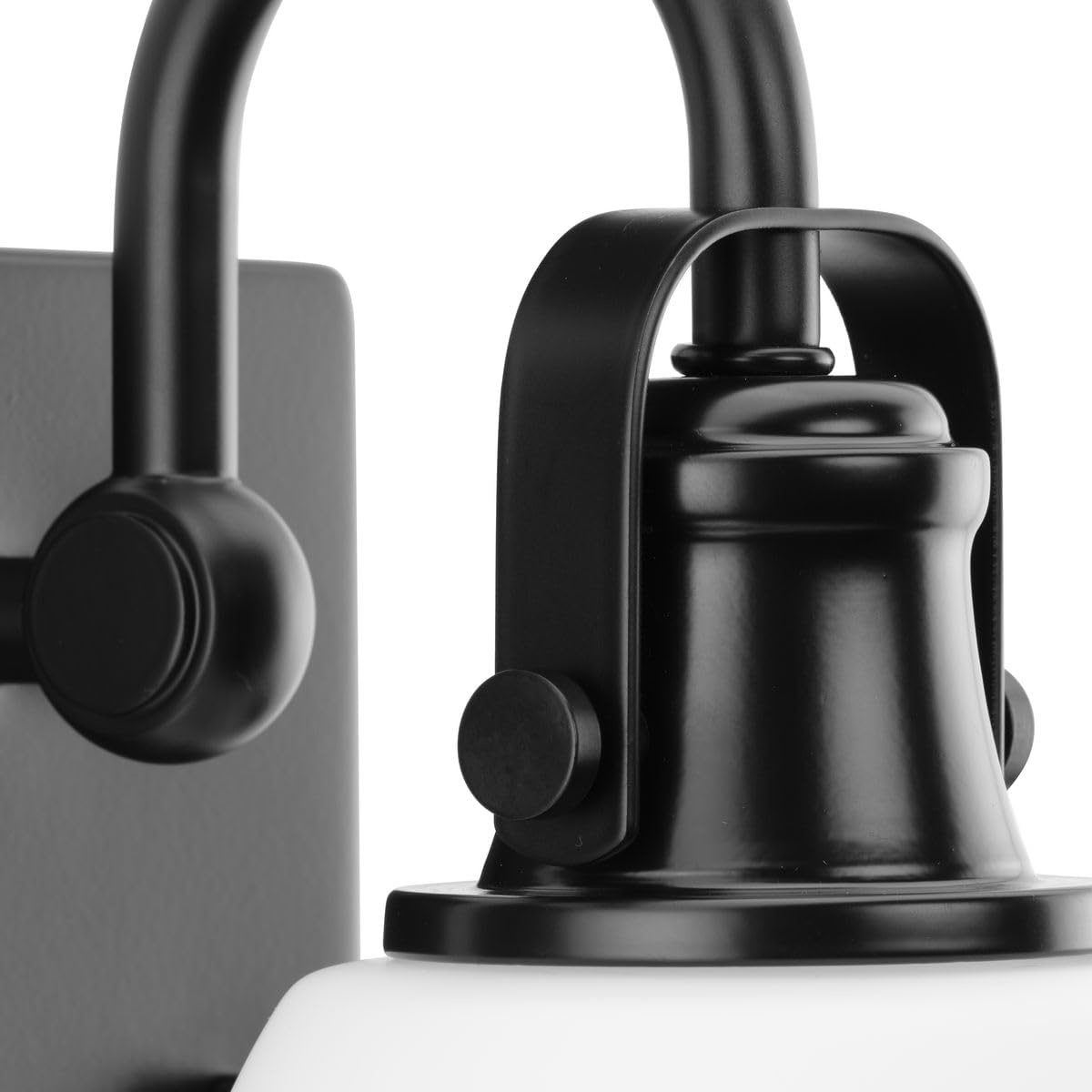 image:imageProgress Lighting P30042631M Preston 575 in OneLight Matte Black Vanity Light with Etched Opal Glass Shade
