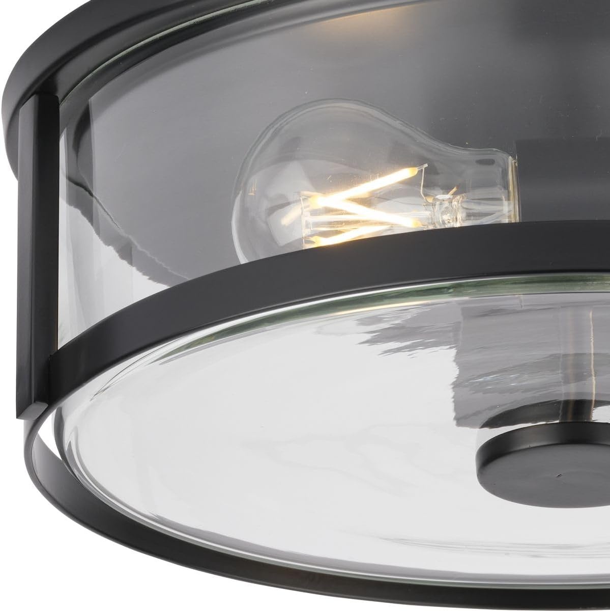 image:imageProgress Lighting P35025331M Gilliam 1258 in TwoLight Matte Black Flush Mount with Clear Glass Shade
