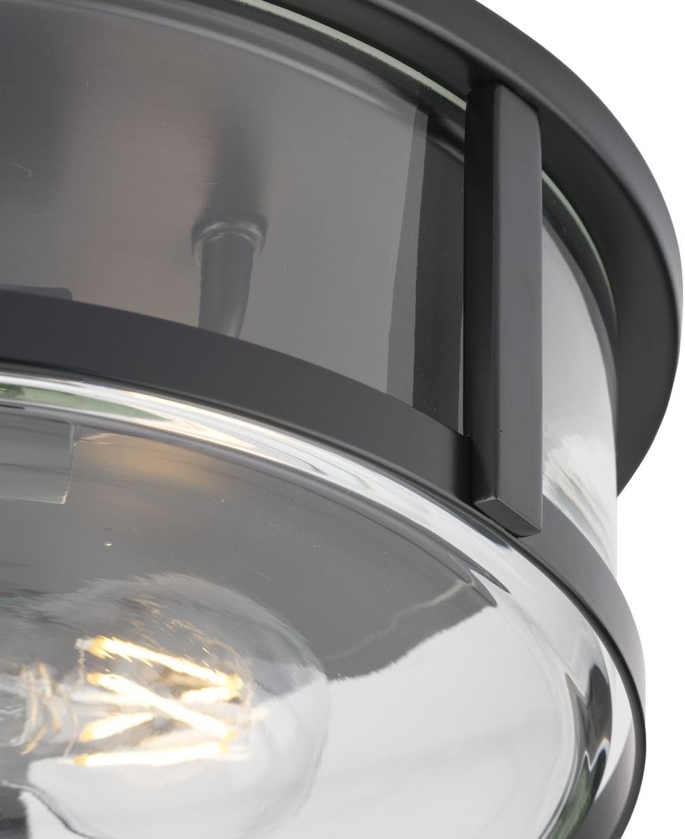 image:imageProgress Lighting P35025331M Gilliam 1258 in TwoLight Matte Black Flush Mount with Clear Glass Shade