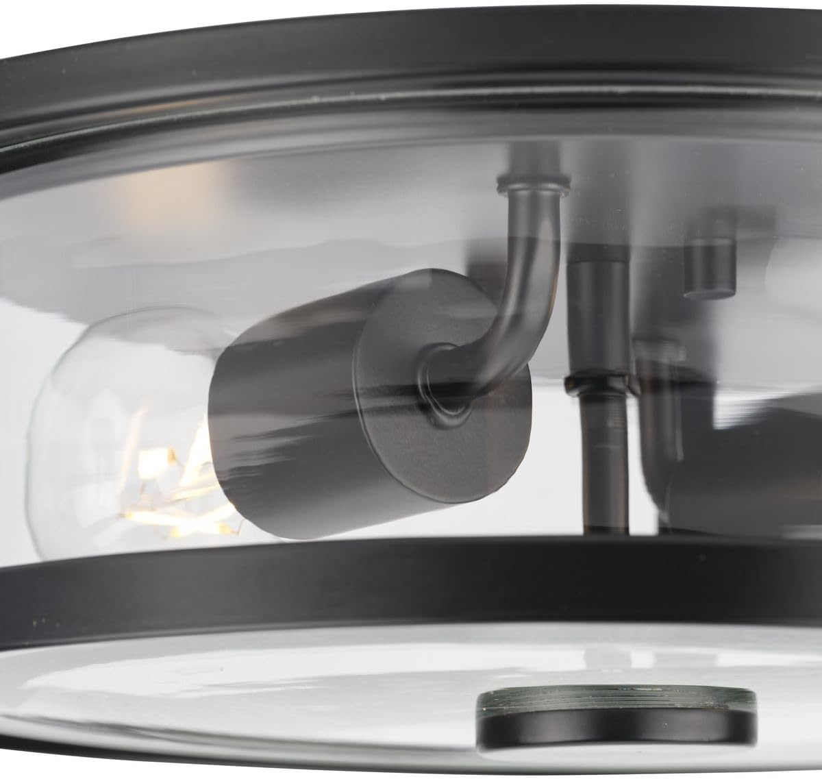 image:imageProgress Lighting P35025331M Gilliam 1258 in TwoLight Matte Black Flush Mount with Clear Glass Shade
