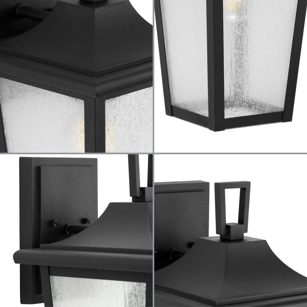 image:imageProgress Lighting Padgett Collection 18 in 1Light Antique Bronze with Clear Seeded Glass Shade Transitional Coastal Outdoor Wall LanternBlack