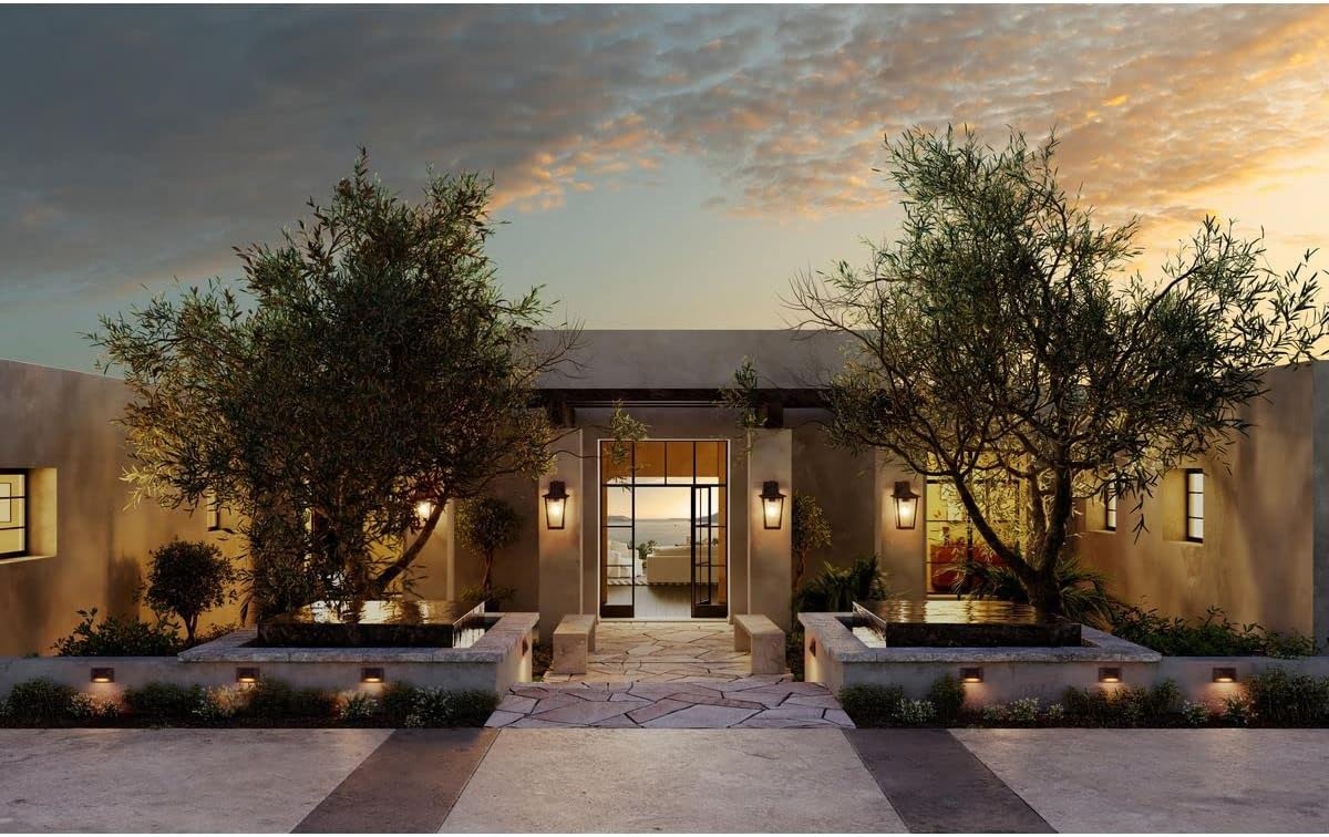 image:imageProgress Lighting Padgett Collection 18 in 1Light Antique Bronze with Clear Seeded Glass Shade Transitional Coastal Outdoor Wall LanternBronze