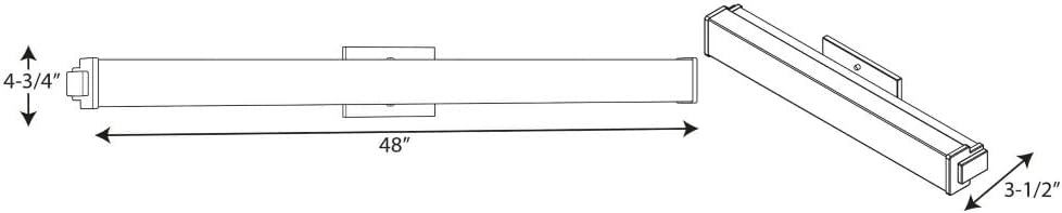 image:imageProgress Lighting Phase 21 LED Collection 48 White Shade Modern Bath Vanity Light Brushed Nickel