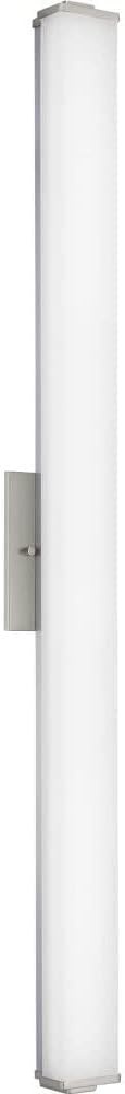 image:imageProgress Lighting Phase 21 LED Collection 48 White Shade Modern Bath Vanity Light Brushed Nickel