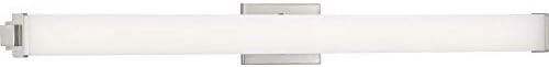 image:imageProgress Lighting Phase 21 LED Collection 48 White Shade Modern Bath Vanity Light Brushed Nickel