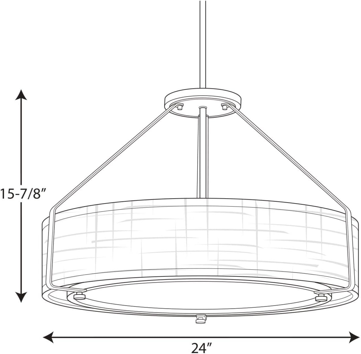 image:imageProgress Lighting Ratio Collection 4Light Fabric Shade Coastal Pendant Light Antique BronzeBrushed Nickel
