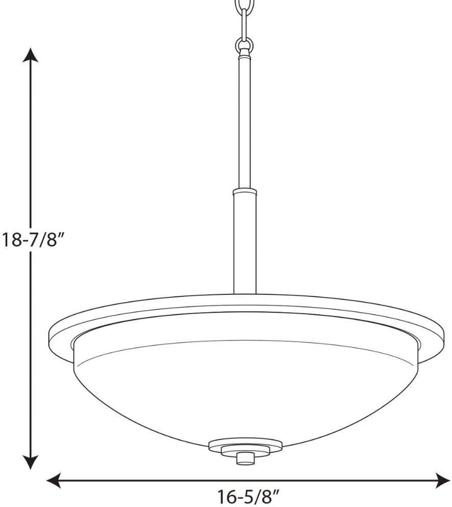 image:imageProgress Lighting ThreeLight Inverted Pendant Hanging Light Dining Room Light Fixture and Kitchen Light Etched Glass Shade Replay Collection BlackBrushed Nickel