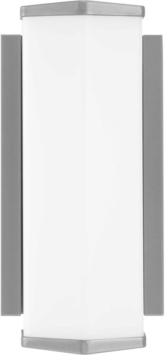 image:imageProgress Lighting Z1070 LED Collection 1Light White Acrylic Shade Modern Outdoor Small Wall Sconce Light Metallic Gray
