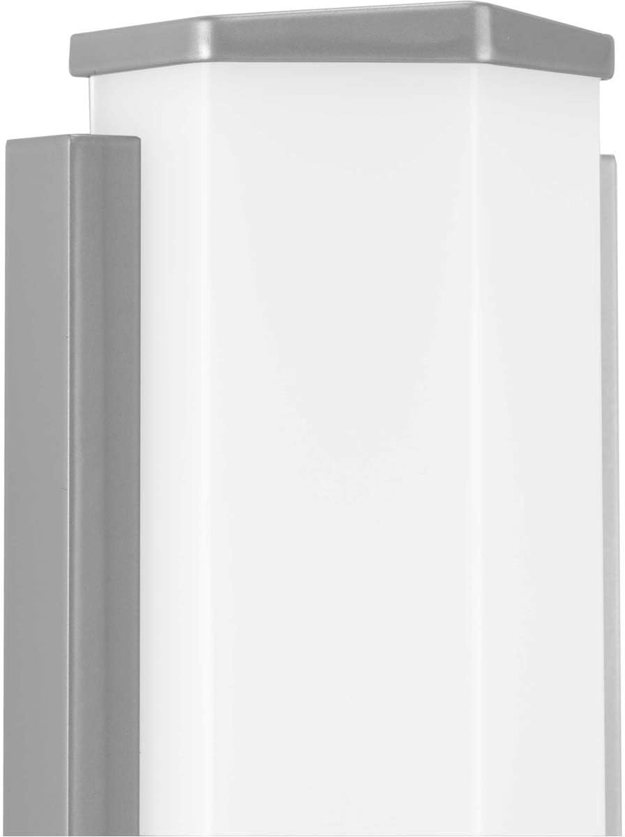 image:imageProgress Lighting Z1070 LED Collection 1Light White Acrylic Shade Modern Outdoor Small Wall Sconce Light Metallic Gray