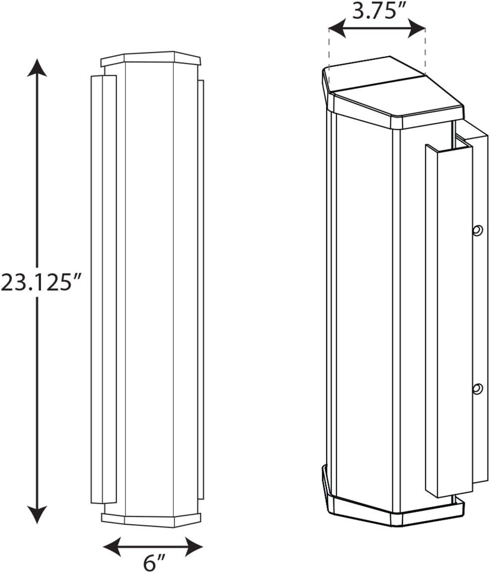 image:imageProgress Lighting Z1070 LED Collection 2Light White Acrylic Shade Modern Outdoor Large Wall Sconce Light Textured Black 2313x600x600Black