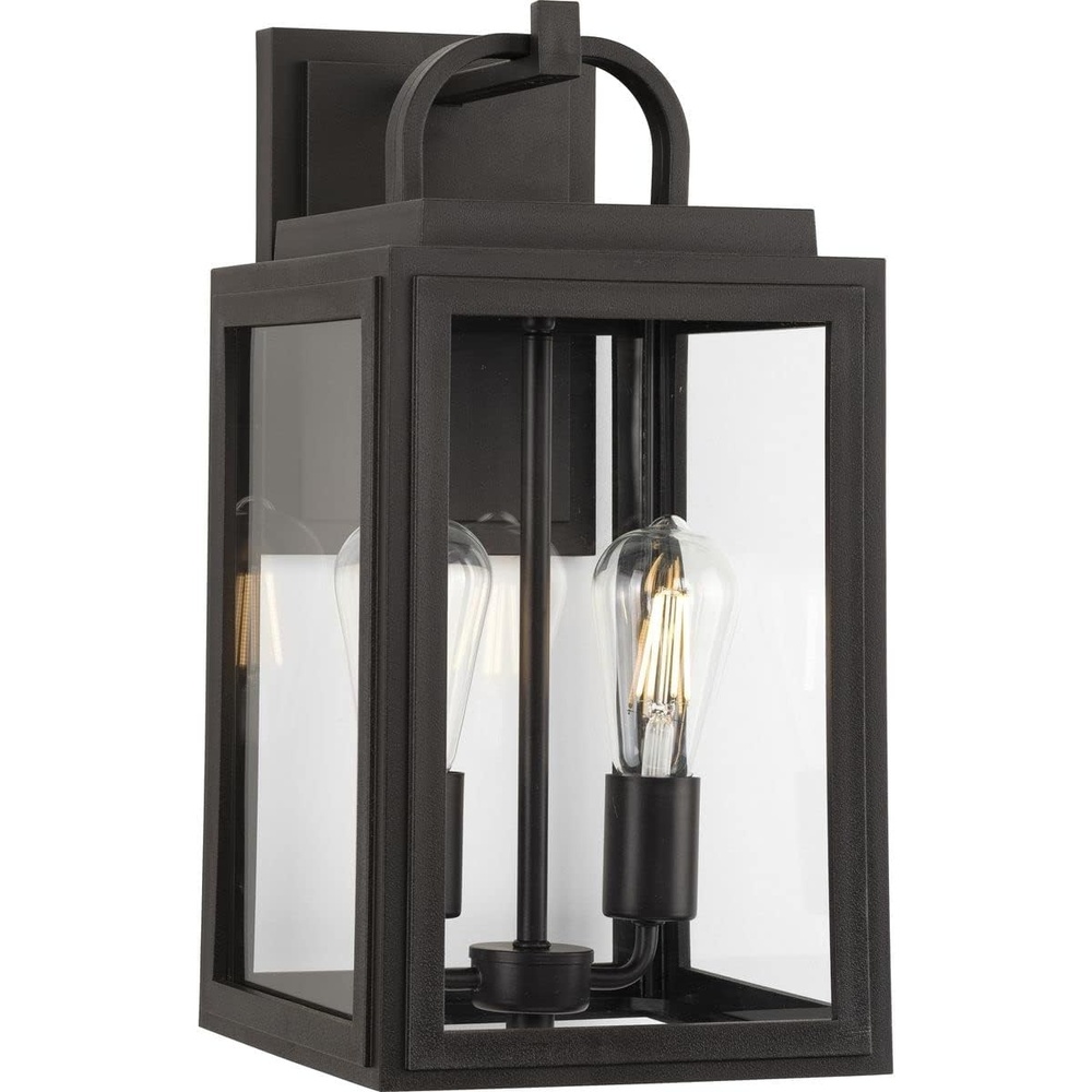 image:imageProgress Lighting Grandbury Collection 17 in 1Light Antique Bronze with Clear Glass Shade Farmhouse Coastal Outdoor Wall LanternBronze