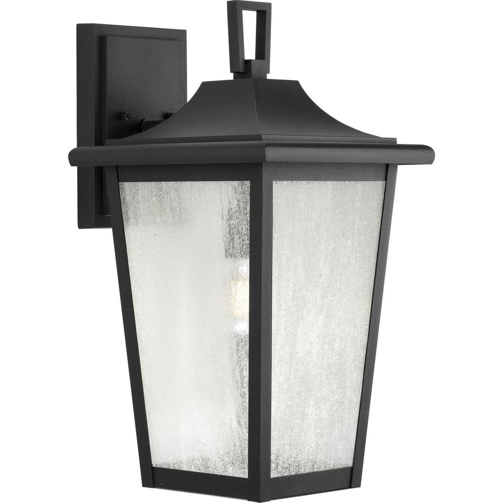 image:imageProgress Lighting Padgett Collection 18 in 1Light Antique Bronze with Clear Seeded Glass Shade Transitional Coastal Outdoor Wall LanternBlack