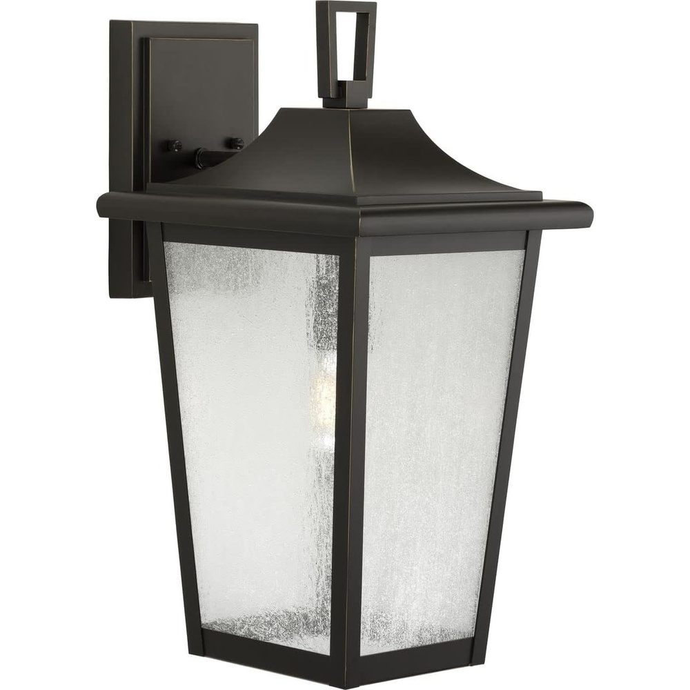 image:imageProgress Lighting Padgett Collection 18 in 1Light Antique Bronze with Clear Seeded Glass Shade Transitional Coastal Outdoor Wall LanternBronze