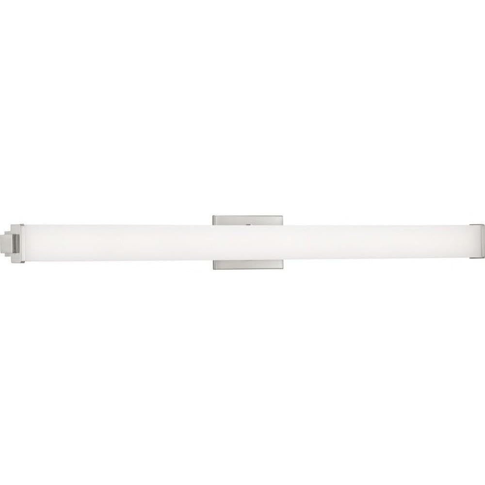 image:imageProgress Lighting Phase 21 LED Collection 48 White Shade Modern Bath Vanity Light Brushed Nickel