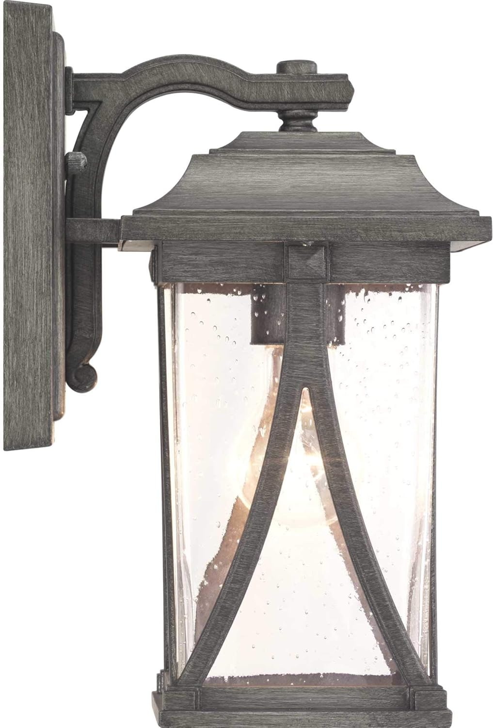 image:imageProgress Lighting Abbott Collection 1Light Clear Seeded Glass Craftsman Outdoor Small Wall Lantern Light Antique Pewter Gray 1225x625x625Antique Pewter