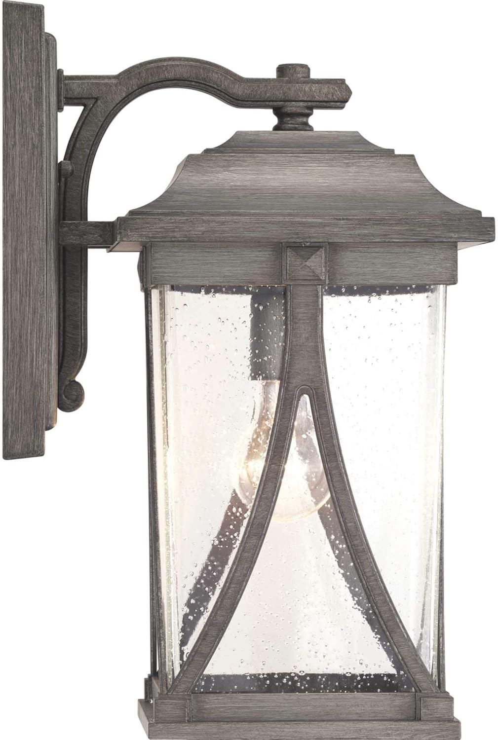 image:imageProgress Lighting Abbott Collection 1Light Clear Seeded Glass Craftsman Outdoor Small Wall Lantern Light Antique Pewter Gray 1225x625x625Antique Pewter