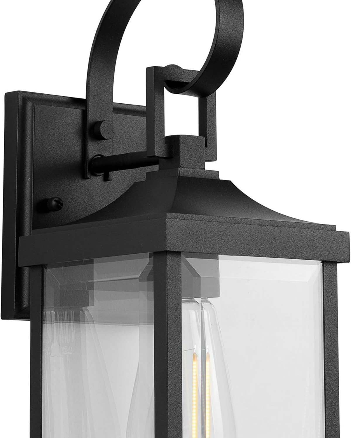 image:imageProgress Lighting Gibbes Street Collection 1Light Clear Beveled Glass New Traditional Outdoor Small Wall Lantern Light Textured Black